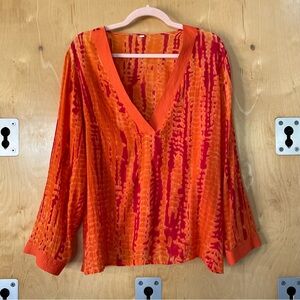 World Market Indian Cotton Orange Blouse
